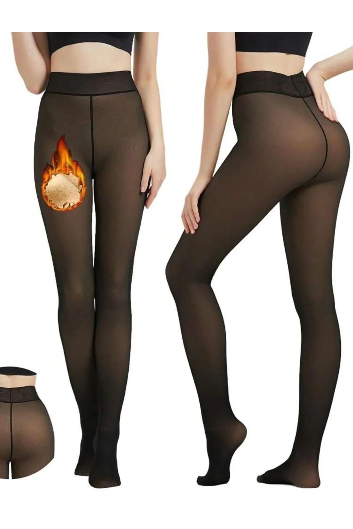 Termal Peluş Siyah Külotlu Çorap Pkc-581